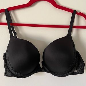 Gilligan & O'Malley Black Underwire Bra with Lace Detail Size 38C